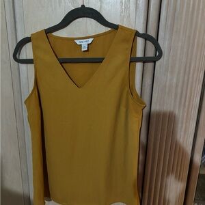 Nine West V-Neck Mustard Tank Top